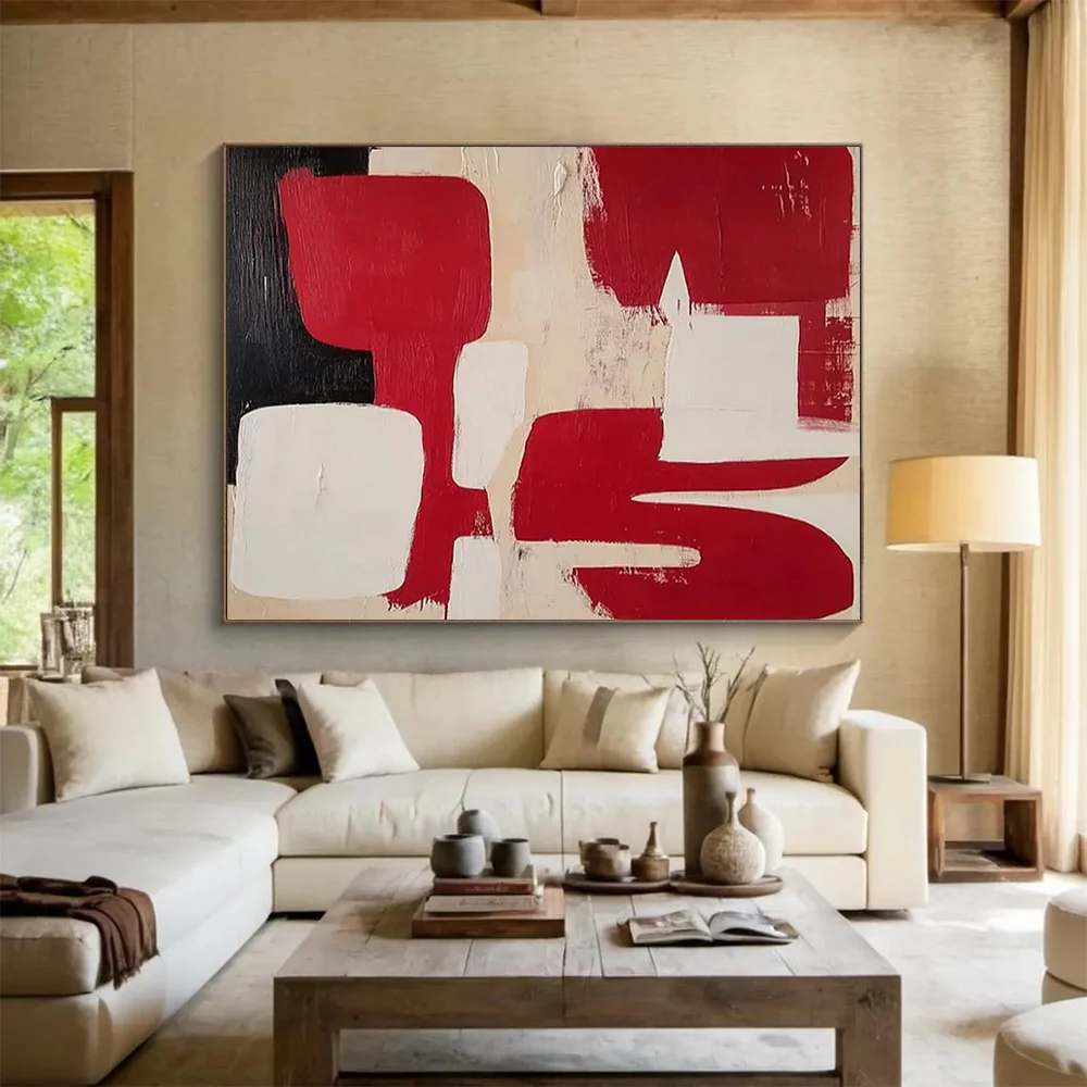 White Hand-painted Room Bold Abstract Canvas Artwork 6PDDH